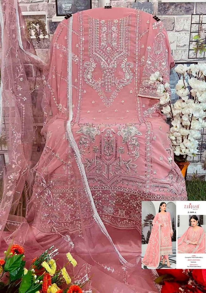 Z 3099 Zarqash Butterfly Net Embroidery Pakistani Suits Wholesale Suppliers In India
